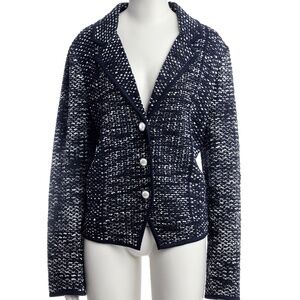 St John Navy and White knit Blazer